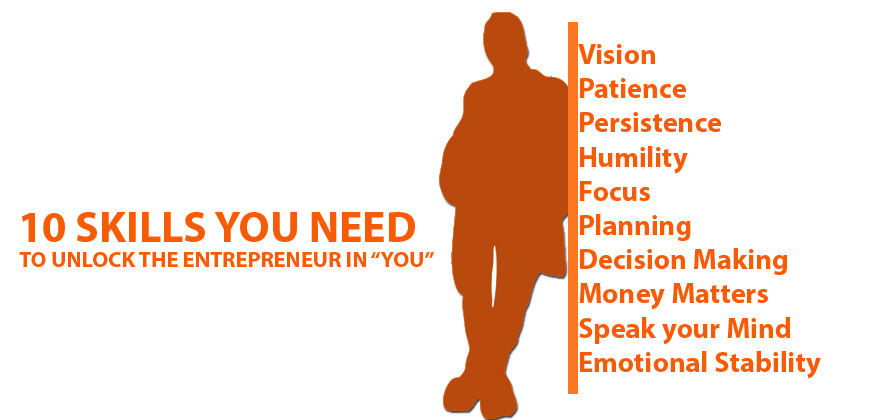 10 SKILLS YOU NEED TO UNLOCK THE ENTREPRENEUR IN “YOU”!