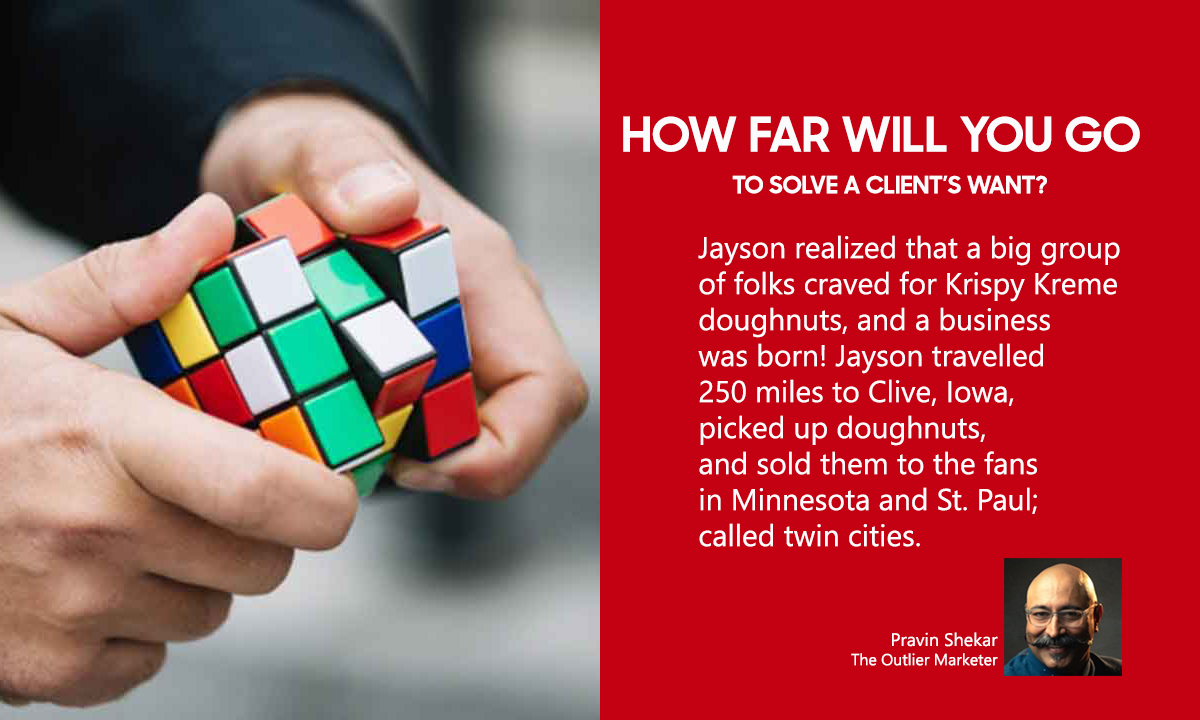 HOW FAR WILL YOU GO… to solve a client’s want